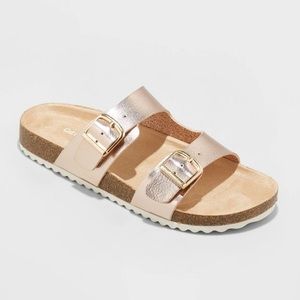 Kids' Drew Slip-On Footbed Sandals - Cat & Jack - rose gold - size 13 - new